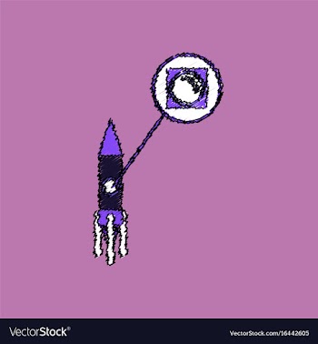 Flat icon design collection rocket and porthole vector image