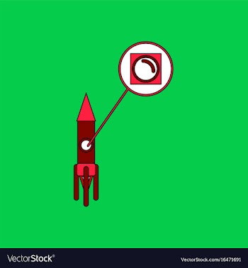Flat icon design collection rocket and porthole vector image