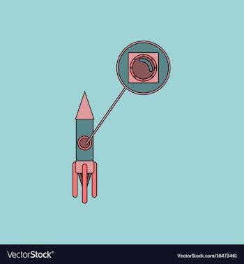 Flat icon design collection rocket and porthole vector image