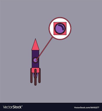 Flat icon design collection rocket and porthole vector image
