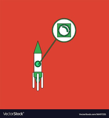 Flat icon design collection rocket and porthole vector image