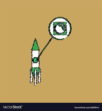 Flat icon design collection rocket and porthole vector image