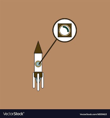 Flat icon design collection rocket and porthole vector image