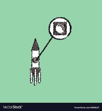 Flat icon design collection rocket and porthole vector image