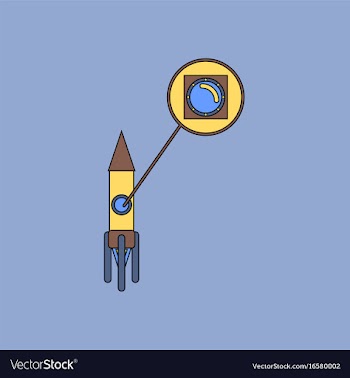 Flat icon design collection rocket and porthole vector image