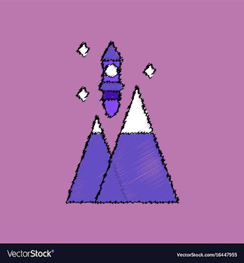 Flat icon design collection rocket and pyramids vector image