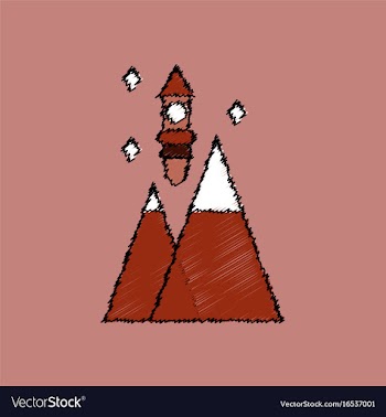 Flat icon design collection rocket and pyramids vector image