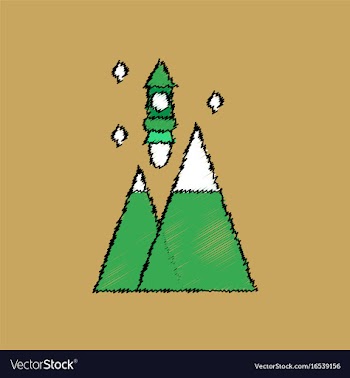 Flat icon design collection rocket and pyramids vector image