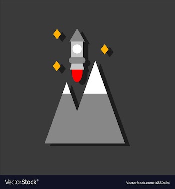Flat icon design collection rocket and pyramids vector image