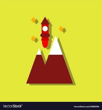 Flat icon design collection rocket and pyramids vector image