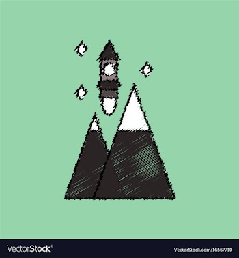 Flat icon design collection rocket and pyramids vector image