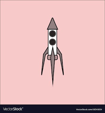 Flat icon design collection rocket icon vector image