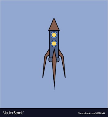 Flat icon design collection rocket icon vector image