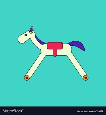 Flat icon design collection rocking horse vector image