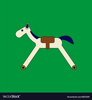 Flat icon design collection rocking horse vector image