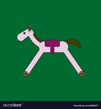 Flat icon design collection rocking horse vector image