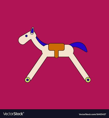 Flat icon design collection rocking horse vector image