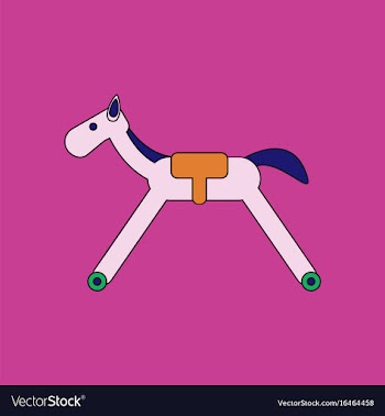 Flat icon design collection rocking horse vector image