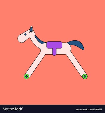 Flat icon design collection rocking horse vector image
