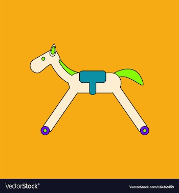 Flat icon design collection rocking horse vector image