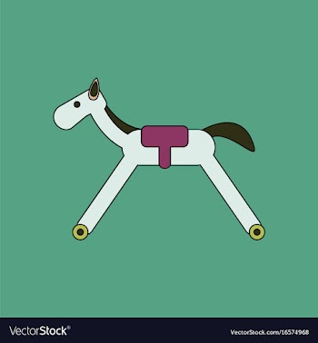 Flat icon design collection rocking horse vector image