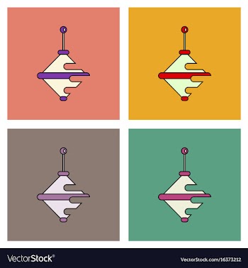 Flat icon design collection rotating whirligig vector image