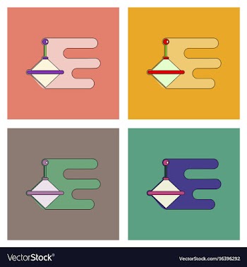 Flat icon design collection rotating whirligig vector image