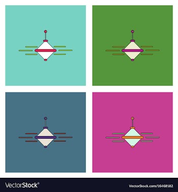 Flat icon design collection rotating whirligig vector image