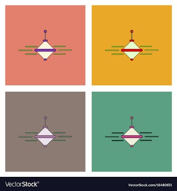 Flat icon design collection rotating whirligig vector image