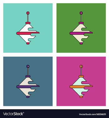 Flat icon design collection rotating whirligig vector image