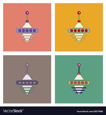 Flat icon design collection rotating whirligig vector image