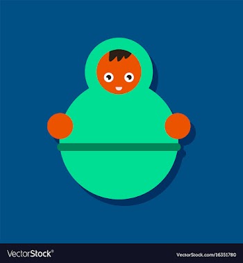 Flat icon design collection russian doll in vector image