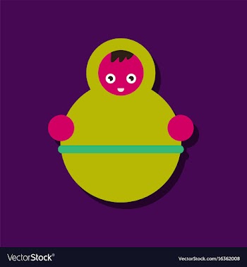 Flat icon design collection russian doll in vector image
