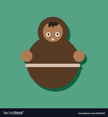 Flat icon design collection russian doll in vector image