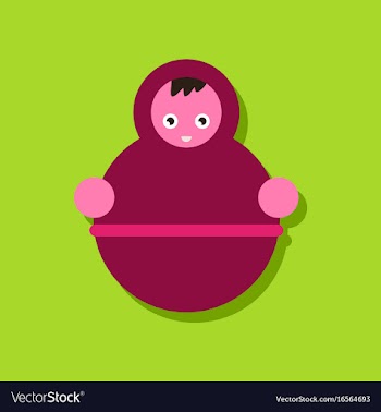 Flat icon design collection russian doll in vector image