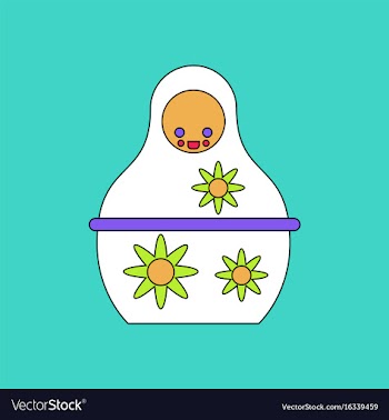 Flat icon design collection russian doll vector image