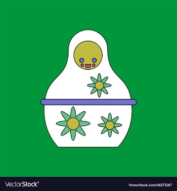 Flat icon design collection russian doll vector image