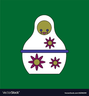 Flat icon design collection russian doll vector image