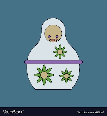Flat icon design collection russian doll vector image