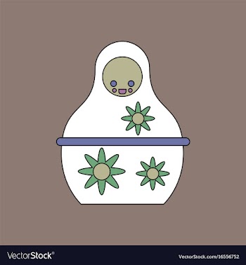Flat icon design collection russian doll vector image