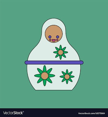 Flat icon design collection russian doll vector image