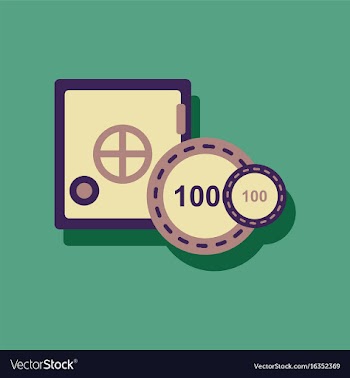 Flat icon design collection safe and chips in vector image