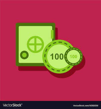 Flat icon design collection safe and chips in vector image