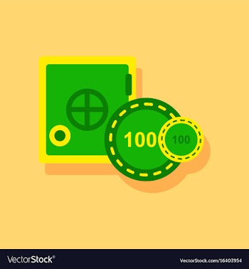 Flat icon design collection safe and chips in vector image