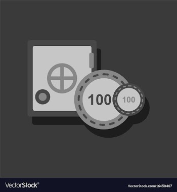 Flat icon design collection safe and chips in vector image