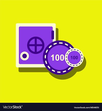 Flat icon design collection safe and chips in vector image