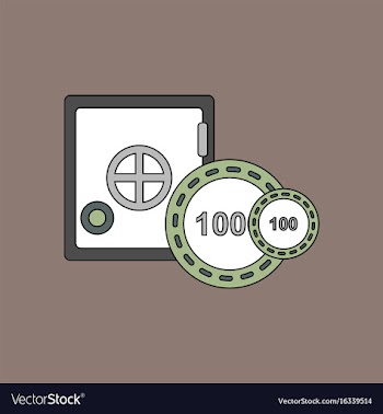 Flat icon design collection safe and chips vector image