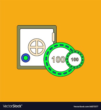 Flat icon design collection safe and chips vector image