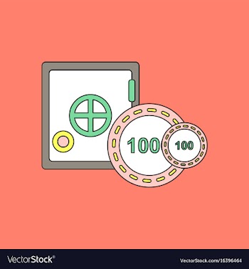 Flat icon design collection safe and chips vector image