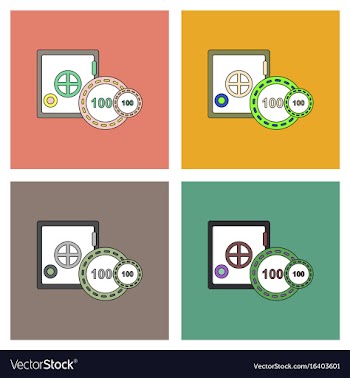 Flat icon design collection safe and chips vector image